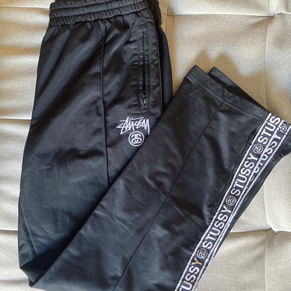 STUSSY - VINTAGE STYLE TRACK PANTS - BLACK - S (8)